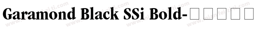 Garamond Black SSi Bold字体转换